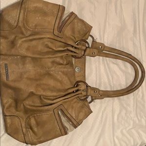Nine West tote, tan with sturdy handles.